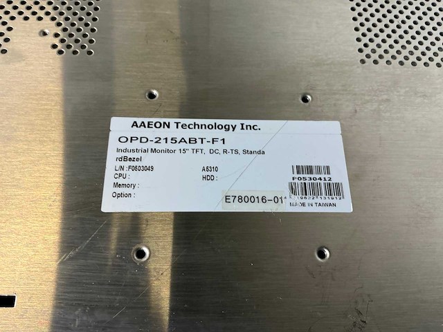 Aaeon technology opd-215abt-f1 industrial monitor - afbeelding 5 van  5