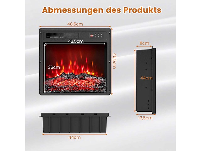 Aan de muur gemonteerde elektrische open haard 750 w - afbeelding 4 van  5