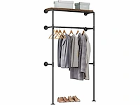 Aan de muur gemonteerde industriële garderobe, kledingrek voor kleedkamer