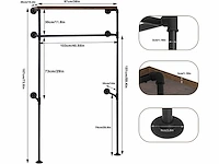 Aan de muur gemonteerde industriële garderobe, kledingrek voor kleedkamer - afbeelding 3 van  6