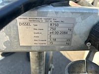 Aanhangwagen hapert r750, xlhr7500000701242, enkelas, mtm 750kg, opklapbare signalisatieborden, zwarte gereedschapskist, 089-012 - afbeelding 3 van  5