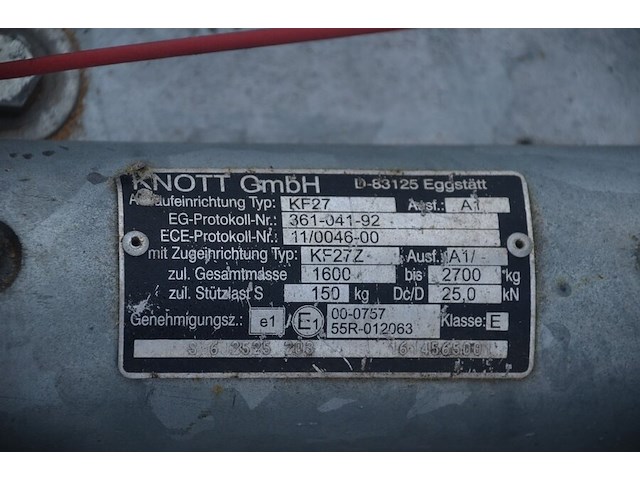 Aanhangwagen hapert type kf27 met 2 assen en zeil, ch.nr. xlhdl200000621407 (met nederlandse nummerplaat) - afbeelding 4 van  12