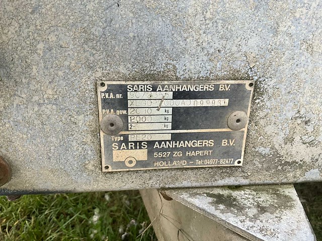 Aanhangwagen saris pl20 - afbeelding 4 van  16