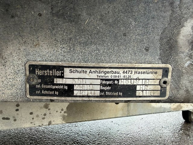 Aanhangwagen shulte type h0550 - afbeelding 3 van  11