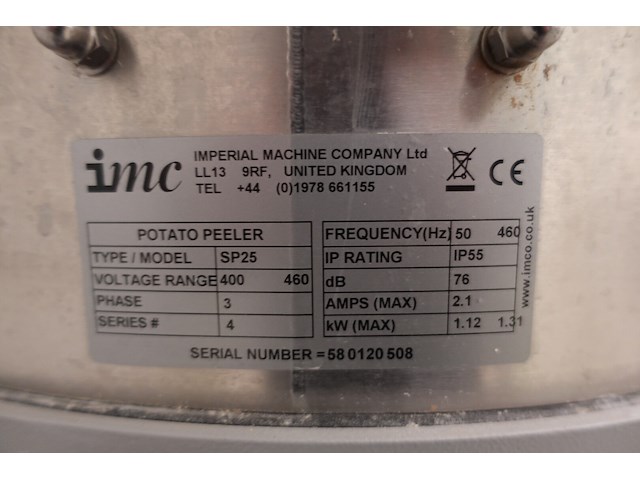 Aardappelschilmachine imc - afbeelding 6 van  8