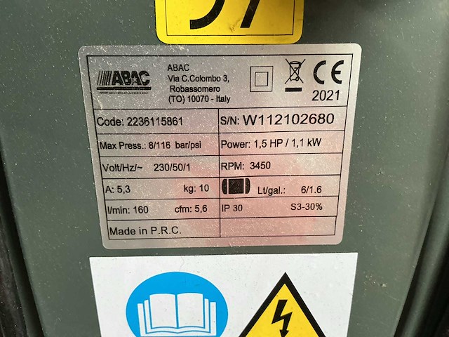 Abac w 112102680 luchtcompressor - afbeelding 2 van  2