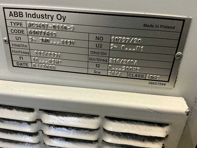Abb acs607-0140-3 frequentieregelaar met schakelkast - afbeelding 11 van  12