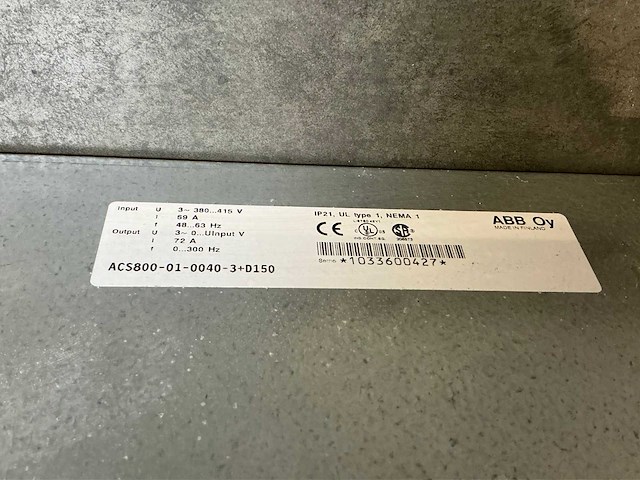Abb acs800-01-0040-3+d150 frequentieregelaar - afbeelding 7 van  7