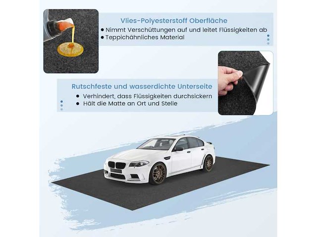 Absorberende garagemat 600 x 220 cm met waterdichte en antislip achterkant - afbeelding 3 van  5