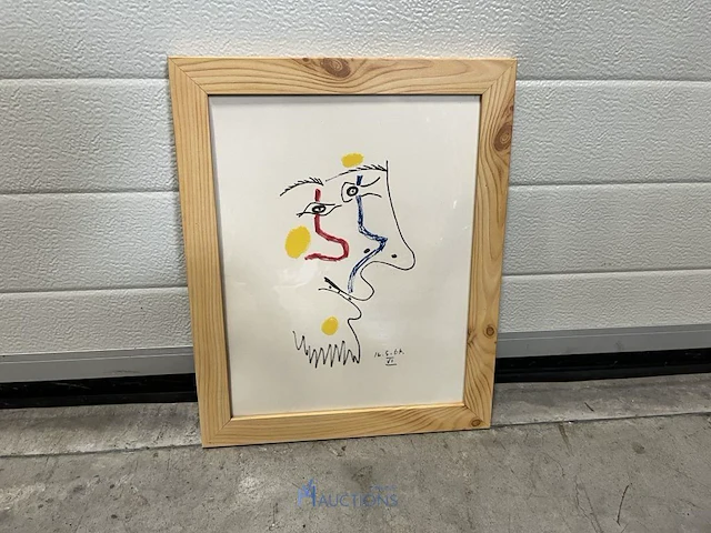 Abstract-figuratief kunstwerk in kader - afbeelding 1 van  4