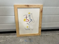 Abstract-figuratief kunstwerk in kader