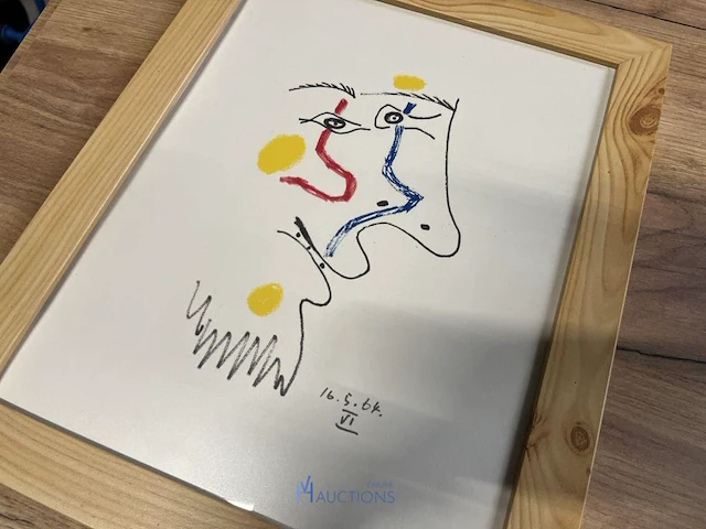 Abstract-figuratief kunstwerk in kader - afbeelding 3 van  4