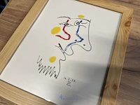 Abstract-figuratief kunstwerk in kader - afbeelding 3 van  4