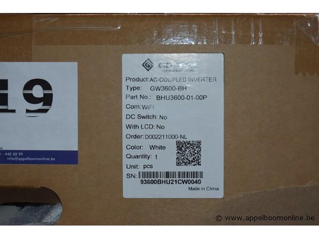 Ac-coupled omvormer, goodwe, gw3600-bh, werking niet gekend - afbeelding 2 van  2