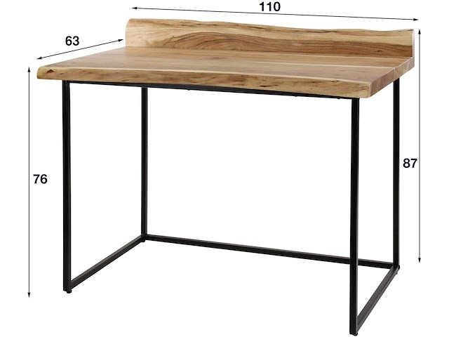 Acacia bureau met levende rand - natuurlijk en robuust ontwerp - afbeelding 4 van  4