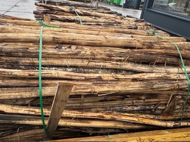 Acacia tuinpalen 6/8cm op 2m50 (140x) - afbeelding 1 van  3