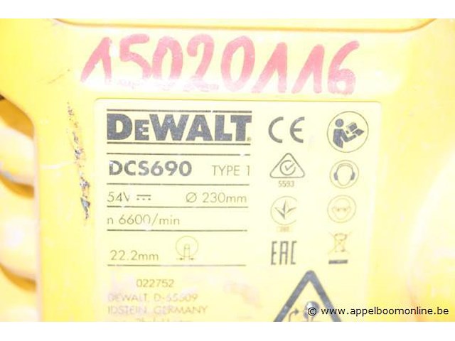 Accu betonzaagmachine dewalt dcs690 - afbeelding 6 van  6