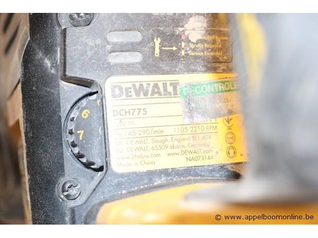 Accu boorhamer dewalt dch775 - afbeelding 3 van  4