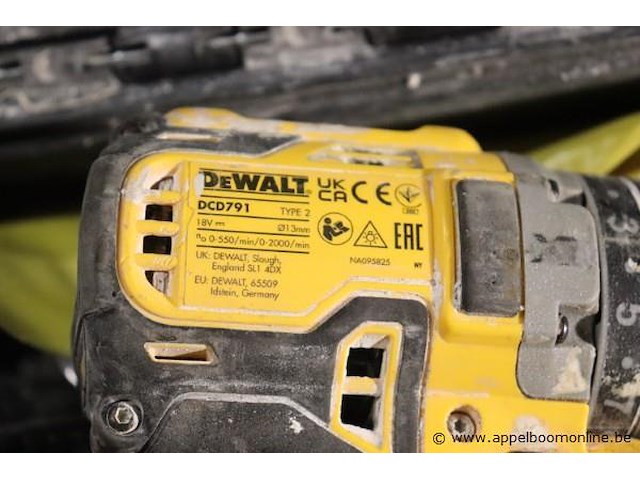 Accu boormachine dewalt dcd791, vv oplader - afbeelding 3 van  3