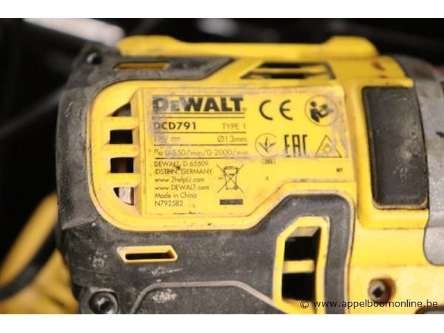 Accu boormachine dewalt dcd791, vv oplader - afbeelding 4 van  4
