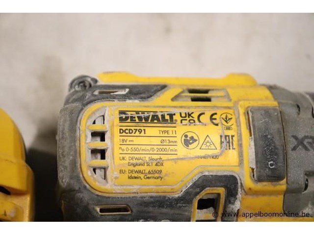 Accu boormachine dewalt dcd791, vv oplader - afbeelding 3 van  3