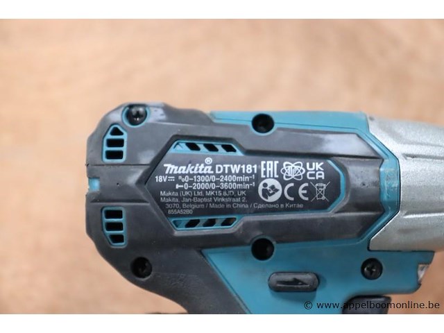 Accu boormachine makita dtw181, vv oplader, werking niet gekend - afbeelding 4 van  4