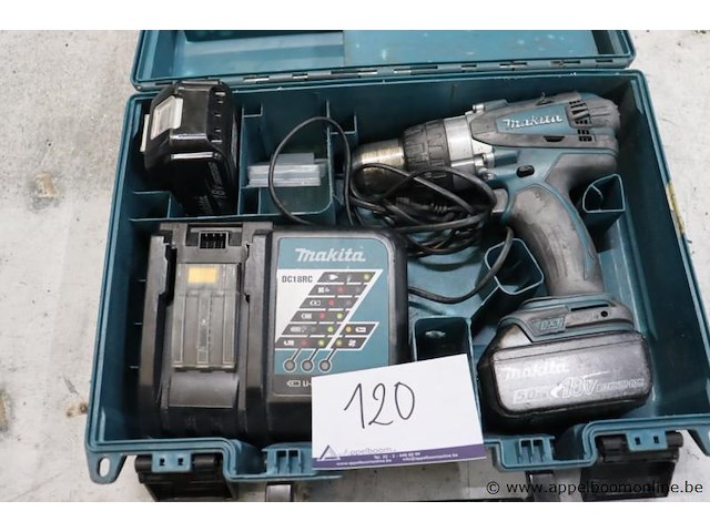 Accu boormachine makita hdf453, vv oplader, werking niet gekend - afbeelding 1 van  2