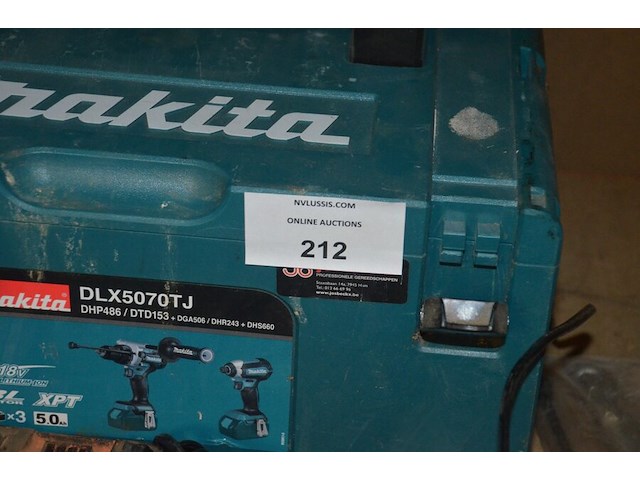 Accu boormachine makita met lader en accu in koffer dlx5070tj, accu boormachine makita dhp486 zonder accu, accu schroefmachine makita zonder accu (model niet leesbaar) (4) - afbeelding 7 van  11