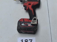 Accu boormachine milwaukee m18, met batterij, zonder lader, werking niet gekend - afbeelding 1 van  3