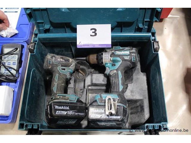 Accu-boormachine / schroefmachine + accu-slagschroevendraaier - makita - afbeelding 1 van  3