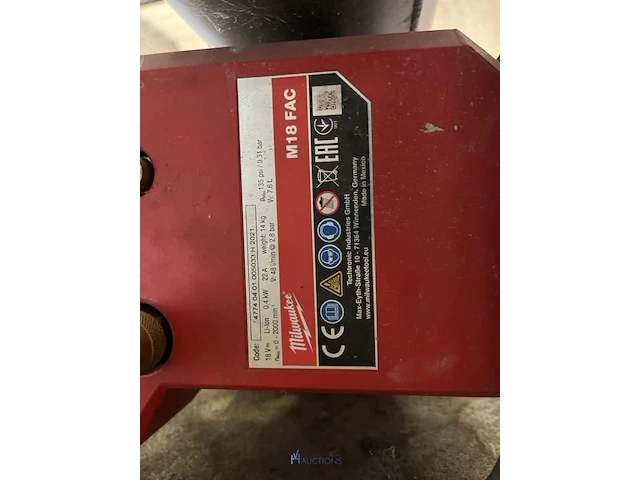 Accu compressor milwaukee m18 cas - afbeelding 3 van  4