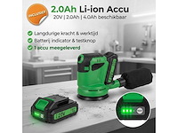 Accu excentrische schuurmachine – 900w – ø125mm – draadloos – met stofopvangbox & schuurpapier - 3 stuks (3x) - afbeelding 5 van  7