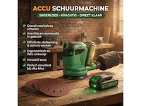 Accu excentrische schuurmachine – 900w – ø125mm – draadloos – met stofopvangbox & schuurpapier - 3 stuks (3x) - afbeelding 7 van  7