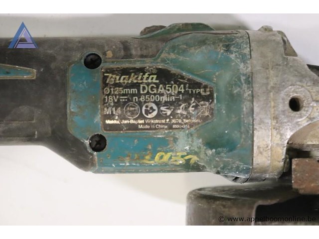 Accu haakse slijper - makita - dga504 - afbeelding 2 van  2