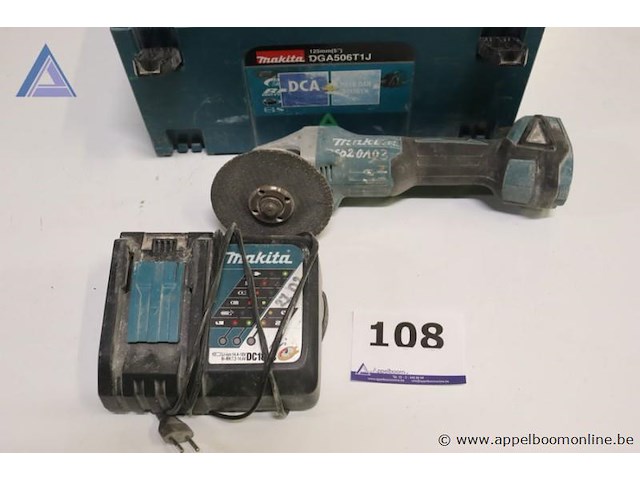 Accu haakse slijper - makita - dga506 oplader - makita - afbeelding 2 van  4
