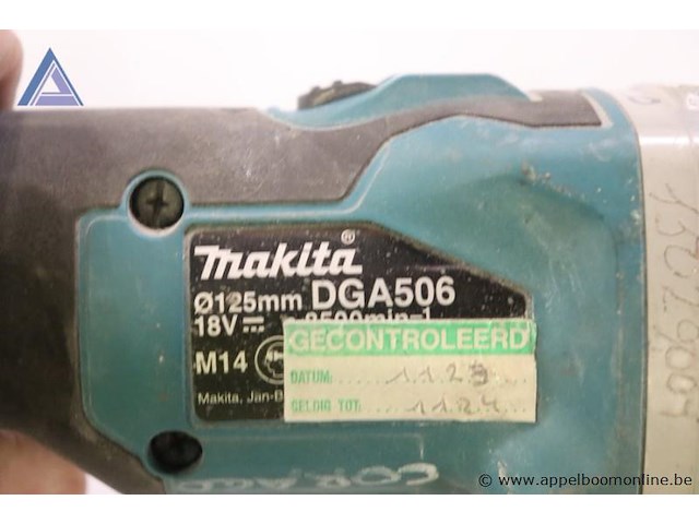 Accu haakse slijper - makita - dga506 - afbeelding 3 van  3