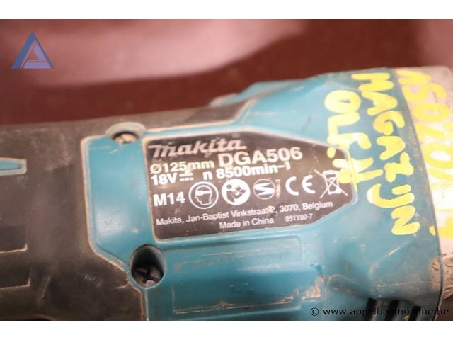 Accu haakse slijper - makita - dga506 - afbeelding 2 van  2