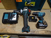 Accu haakse slijper makita + accu boormachine makita - afbeelding 2 van  5