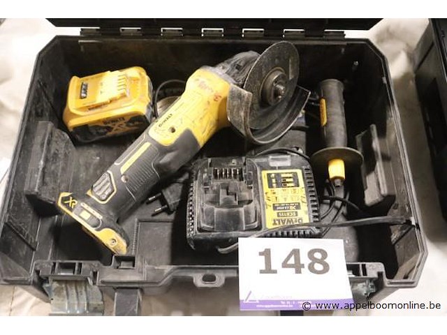 Accu haakse slijptol dewalt dcg405, vv oplader - afbeelding 1 van  4