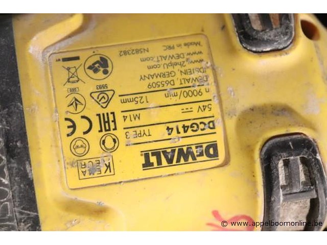 Accu haakse slijptol dewalt dcg414, vv oplader - afbeelding 4 van  4
