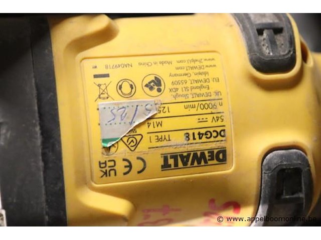 Accu haakse slijptol dewalt dcg416, vv oplader - afbeelding 4 van  4