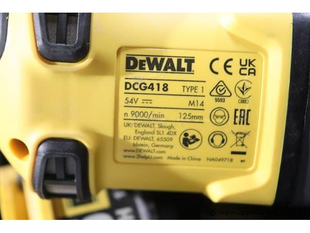 Accu haakse slijptol dewalt dcg418 - afbeelding 4 van  4
