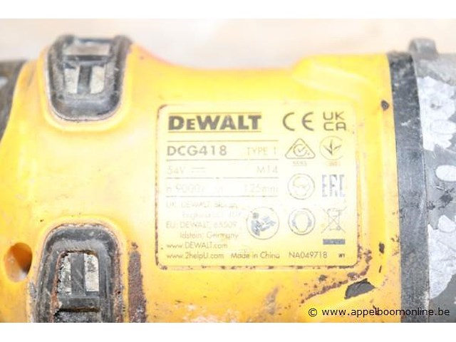 Accu haakse slijptol dewalt dcg418 - afbeelding 4 van  4