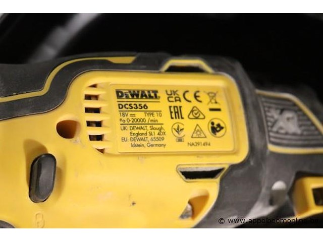 Accu haakse slijptol dewalt dcs356 - afbeelding 3 van  3
