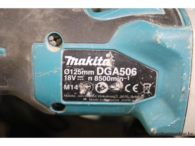 Accu haakse slijptol makita dga506 dia 125 - afbeelding 2 van  2