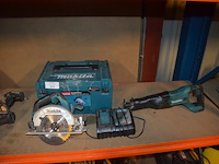 Accu handcirkelzaag makita dlx660 met lader en accu in koffer , accu reciprozaag makita zonder lader zonder accu djr186 (3,16) - afbeelding 1 van  9