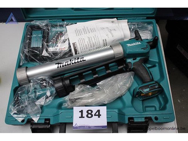Accu kitspuit - makita - dcg180 oplader - makita - dc18rc toebehoren - handleiding, koffer - afbeelding 1 van  3