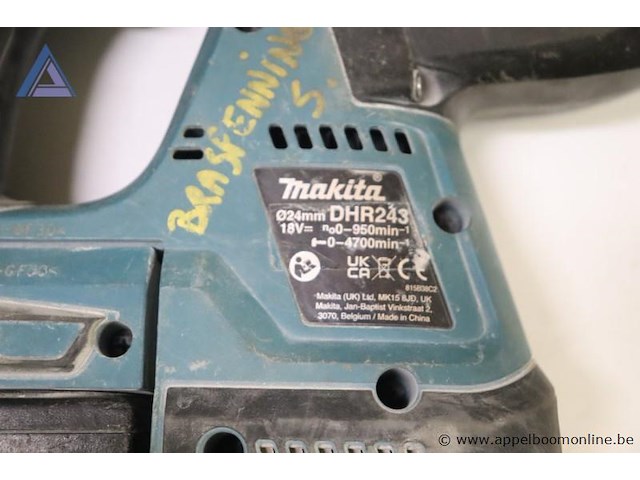 Accu klopboorhamer - makita - dhr-200 oplader - makita - dc18rc - afbeelding 3 van  3
