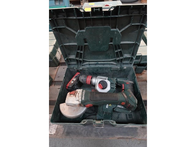 Accu klopboormachine + haakse slijper metabo - afbeelding 1 van  6
