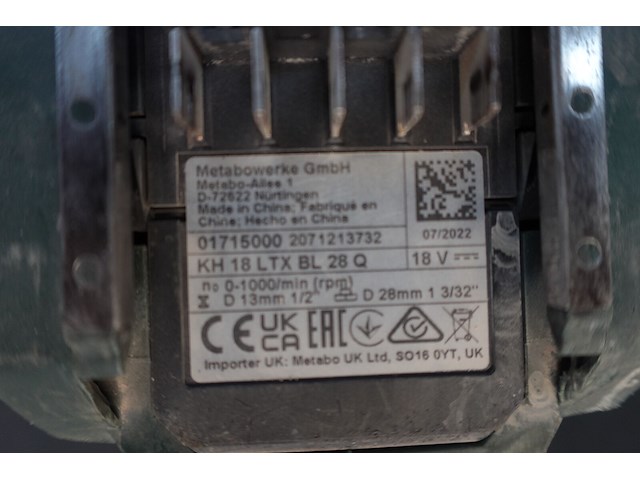 Accu klopboormachine metabo + hepa filter - afbeelding 3 van  5